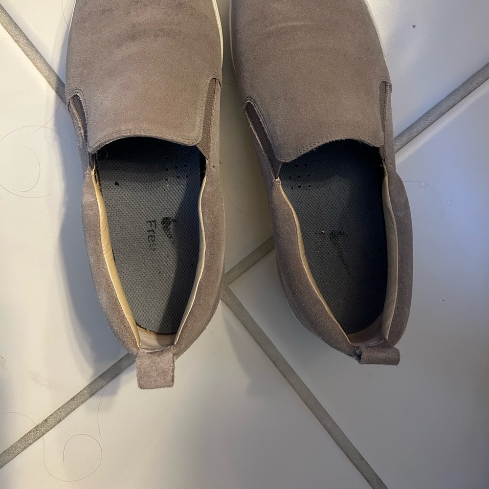 Marc Fisher Ltd slip on Sneakers. Beige, Size 8.5, worn 3x. Excell cond. $50